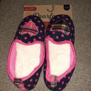 🇺🇲Dearfoams Girl Peacoat Slippers Memory Foam  Size 2/3 Girls